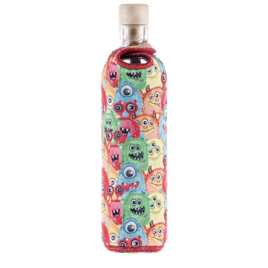 Botella Flaska con funda de Neopreno Monsters