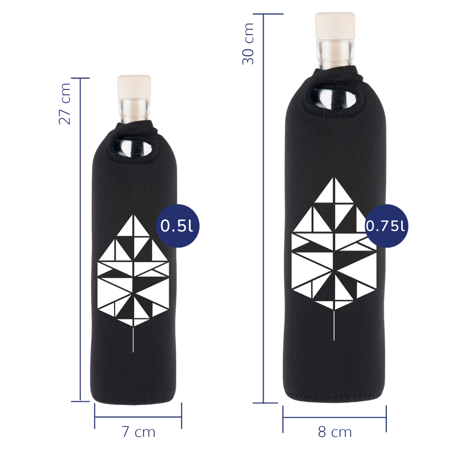 Botella Flaska con funda de Neopreno Tangram
