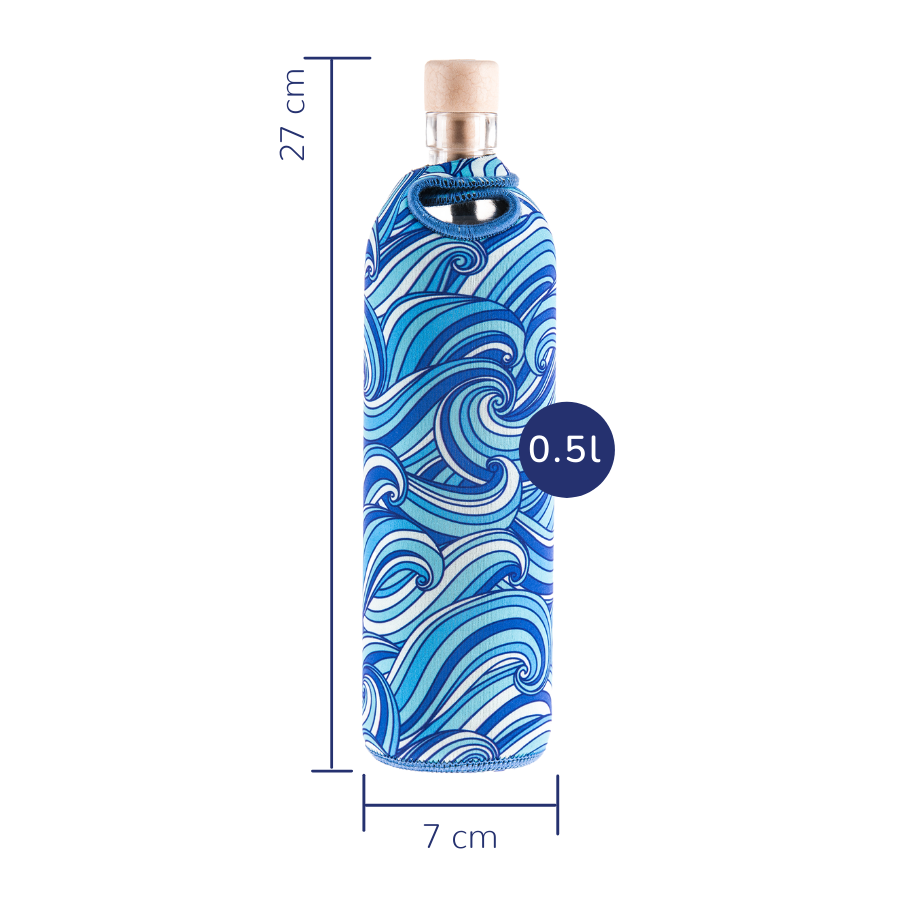 Botella Flaska con funda de Neopreno Olas